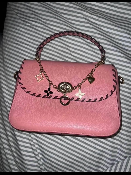 Coach Handbags - Coach Pink Braided-Handle Top-Handle Crossbody with Charm Chain